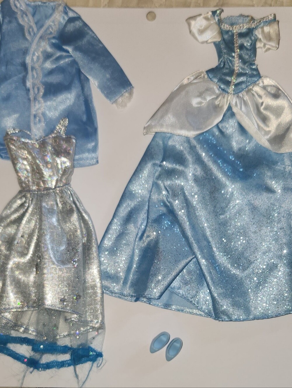 Fashion Doll Clothes Lot #1 LOVE IS BLUE Robe Dress Gowns Shoes Fits 11" Dolls